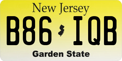 NJ license plate B86IQB