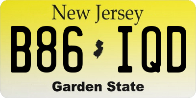 NJ license plate B86IQD