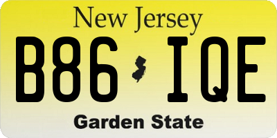 NJ license plate B86IQE