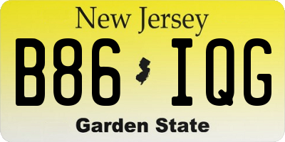 NJ license plate B86IQG