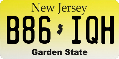 NJ license plate B86IQH