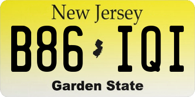 NJ license plate B86IQI