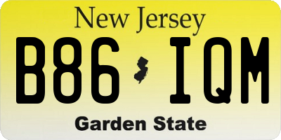NJ license plate B86IQM