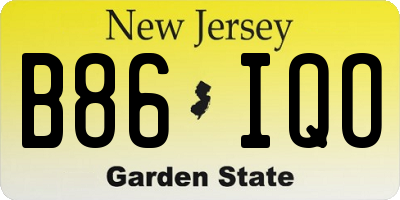 NJ license plate B86IQO