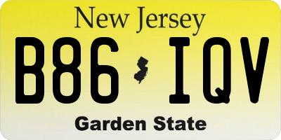 NJ license plate B86IQV