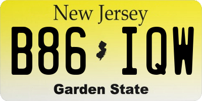 NJ license plate B86IQW