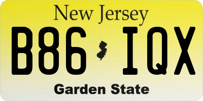 NJ license plate B86IQX