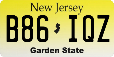 NJ license plate B86IQZ