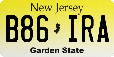 NJ license plate B86IRA