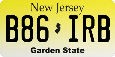 NJ license plate B86IRB