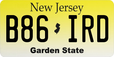 NJ license plate B86IRD