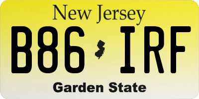 NJ license plate B86IRF