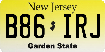 NJ license plate B86IRJ