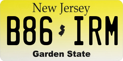 NJ license plate B86IRM