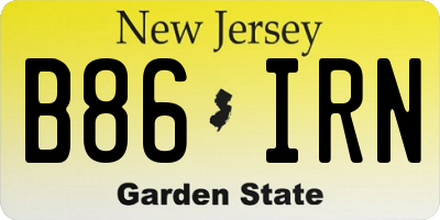 NJ license plate B86IRN