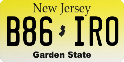 NJ license plate B86IRO