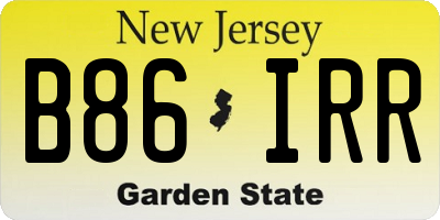 NJ license plate B86IRR
