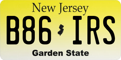 NJ license plate B86IRS