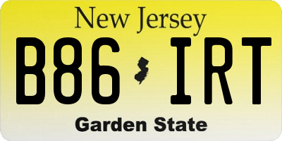 NJ license plate B86IRT