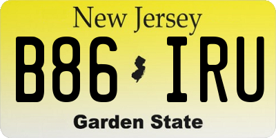 NJ license plate B86IRU