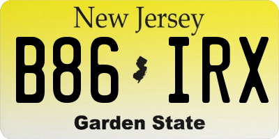 NJ license plate B86IRX