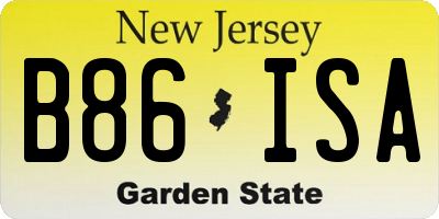NJ license plate B86ISA