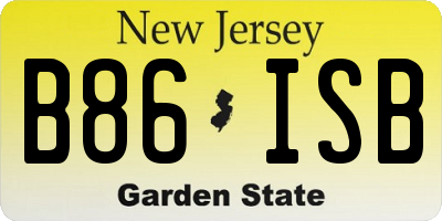 NJ license plate B86ISB