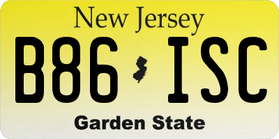 NJ license plate B86ISC