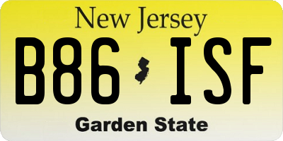 NJ license plate B86ISF
