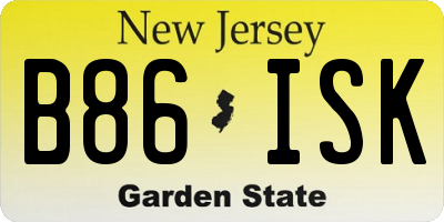 NJ license plate B86ISK