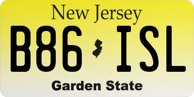 NJ license plate B86ISL