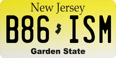 NJ license plate B86ISM
