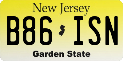NJ license plate B86ISN