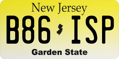 NJ license plate B86ISP