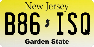 NJ license plate B86ISQ