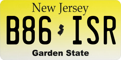 NJ license plate B86ISR