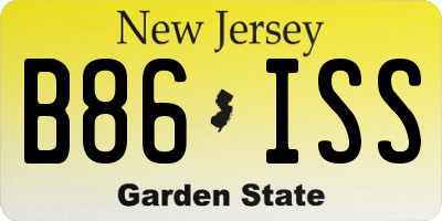 NJ license plate B86ISS