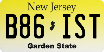 NJ license plate B86IST