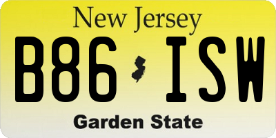 NJ license plate B86ISW