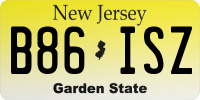 NJ license plate B86ISZ