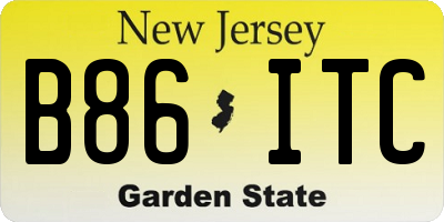 NJ license plate B86ITC