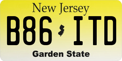 NJ license plate B86ITD