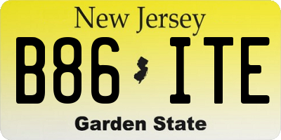 NJ license plate B86ITE