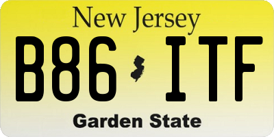 NJ license plate B86ITF