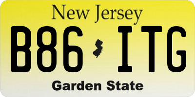 NJ license plate B86ITG