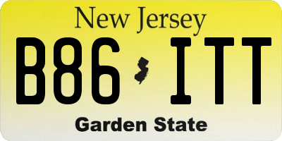 NJ license plate B86ITT