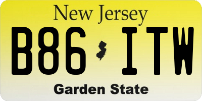 NJ license plate B86ITW