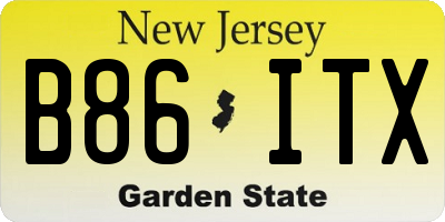 NJ license plate B86ITX