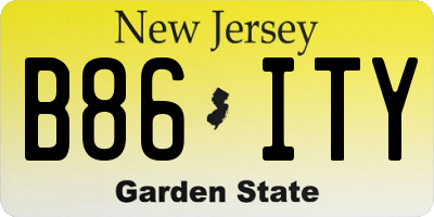 NJ license plate B86ITY