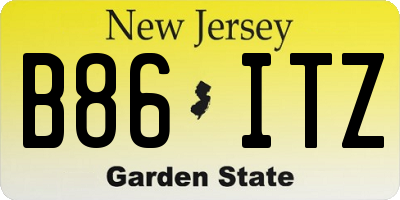 NJ license plate B86ITZ